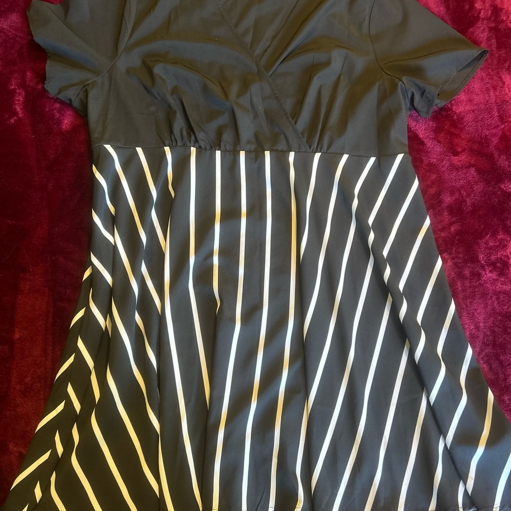 Black and White Striped Dress Mini Dress Size 4X